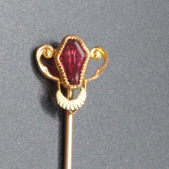 Vintage Gold plated Garnet Stickpin - Picture 1 of 4